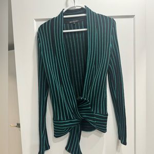 MECHANT open front teal/black jacket, size M